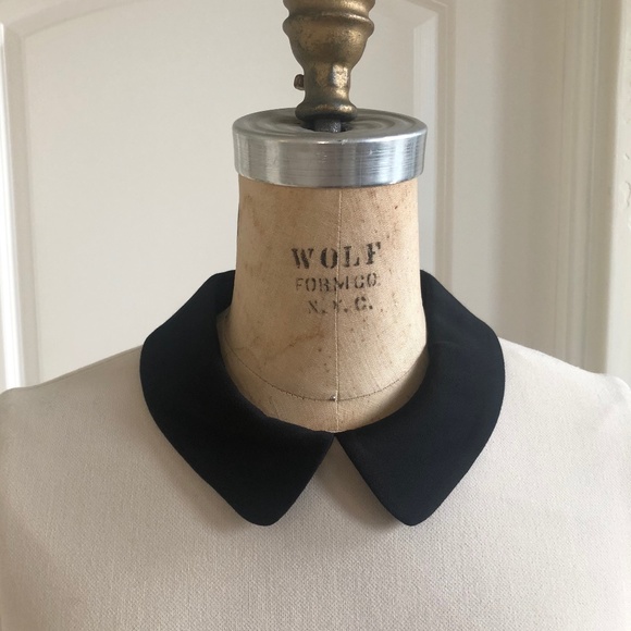 Kate Spade Crepe Dress Contrast Collar and Flounce - Picture 3 of 4